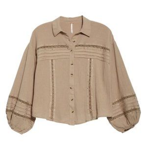 Free People Summer Stars Button Front Shirt